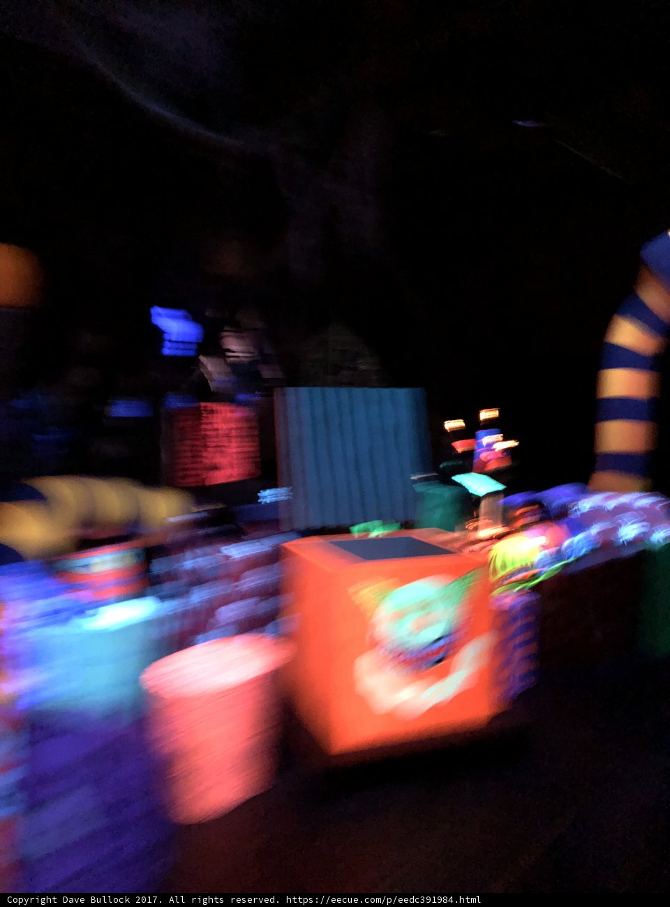 Blurry Toy Train with Colorful Lights