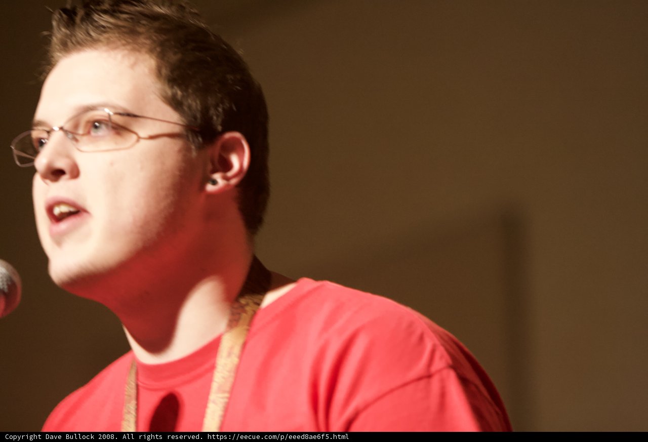 Speaking into the Microphone