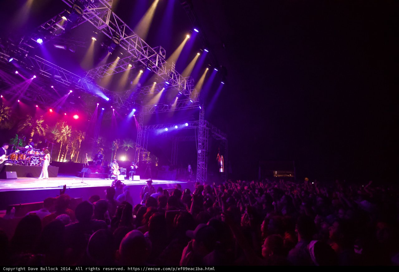 Lights and Crowds at Coachella Concert