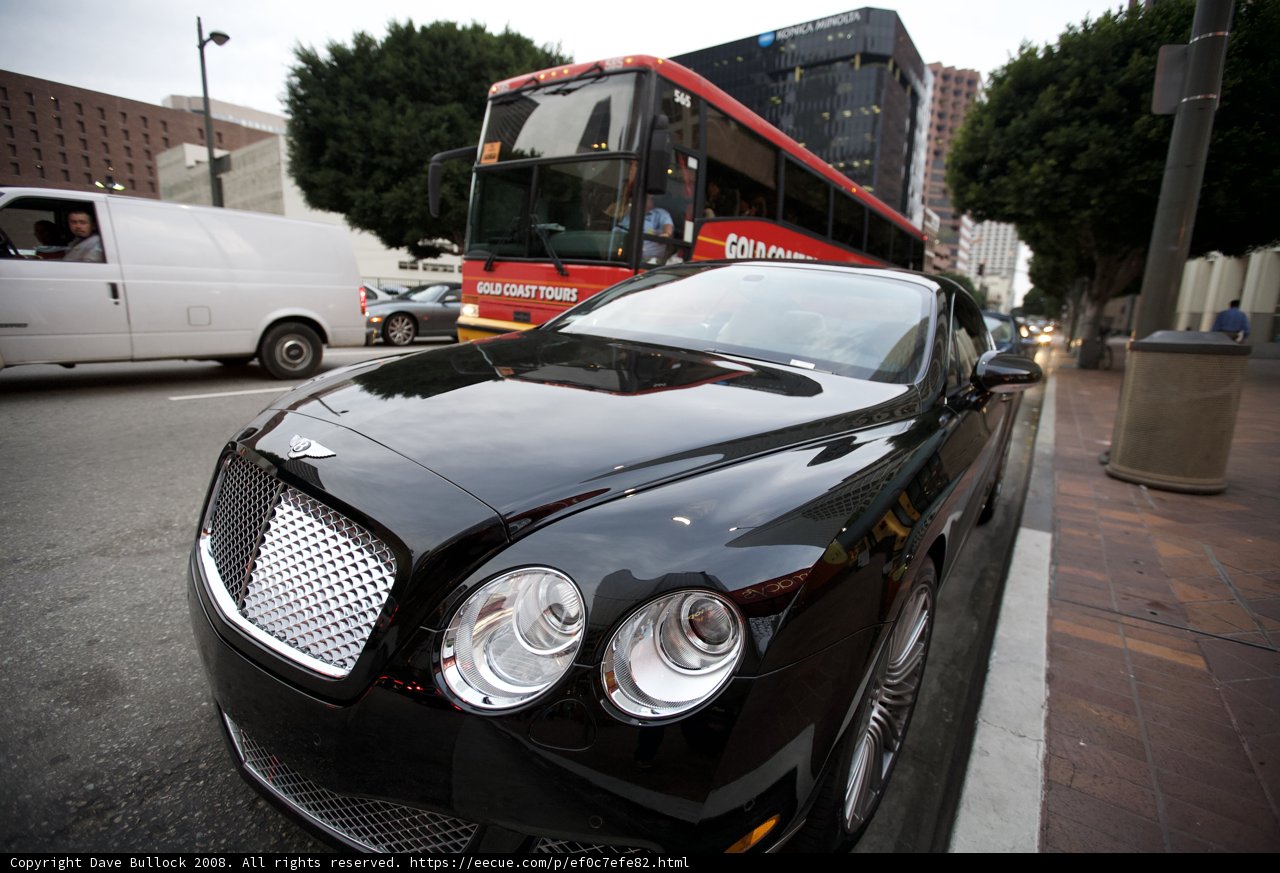Parked Bentley on the Side of the Road