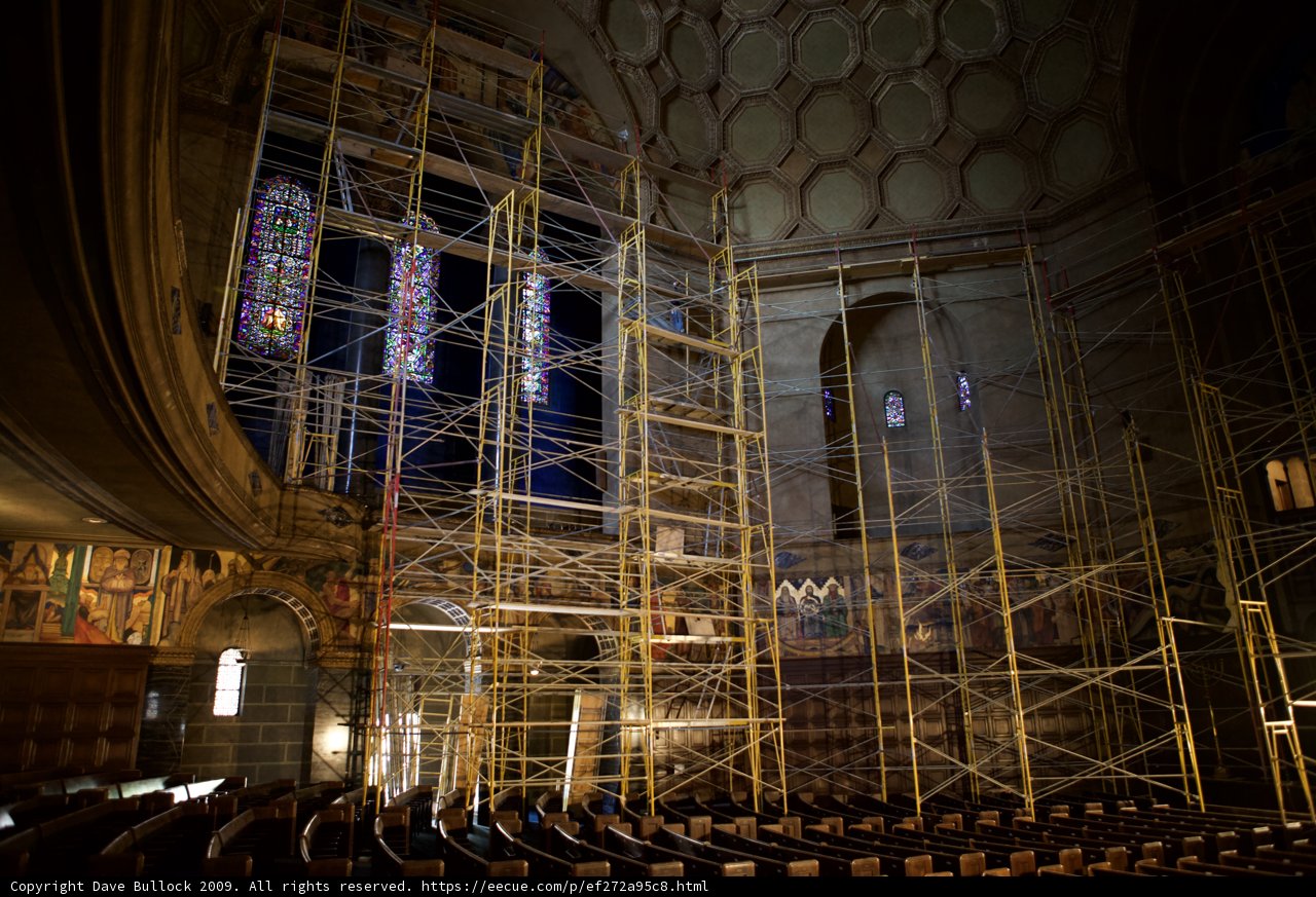 Scaffolding Rises in Stunning Church Interior
