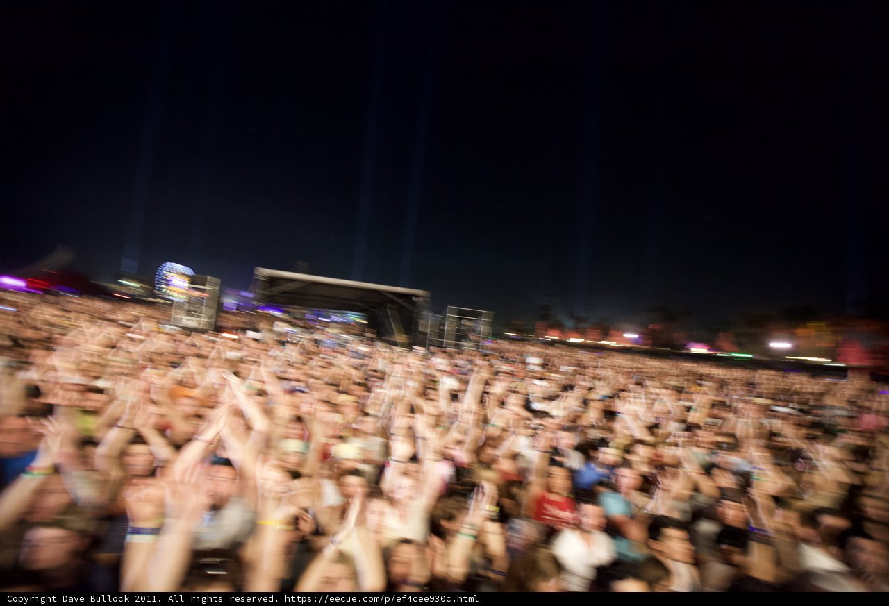 Coachella 2011: A Sea of Music Fans under the Night Sky