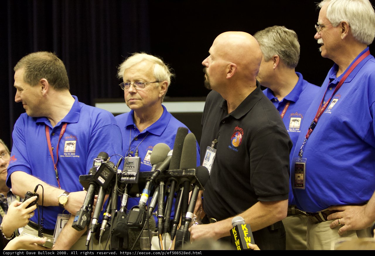 Press Conference with Blue Shirted Men