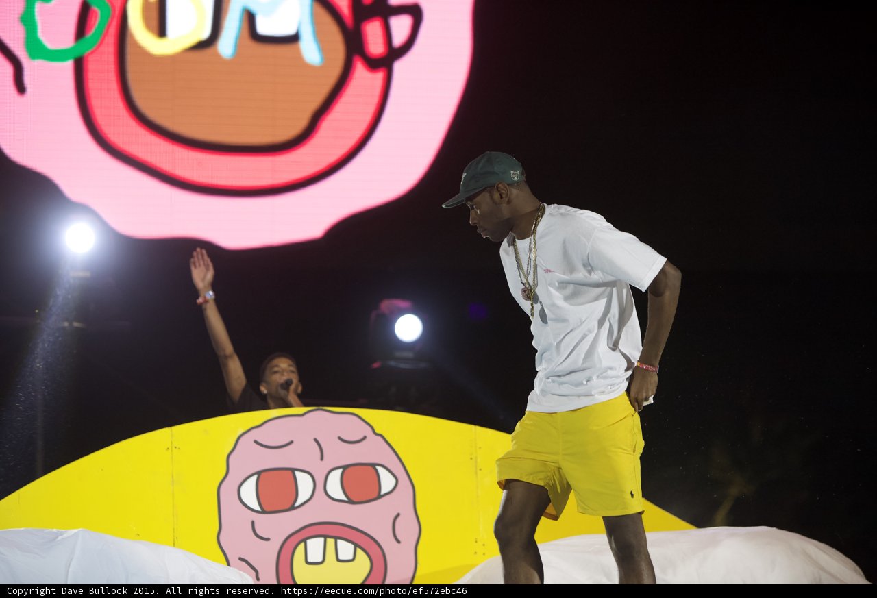Yellow Shorts and White Hat at Coachella
