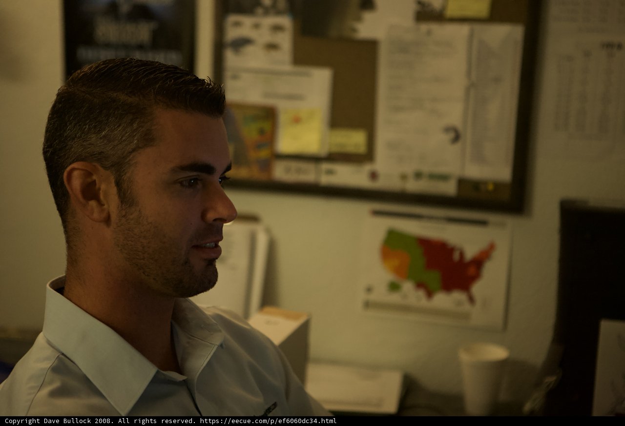Blue Shirted Man at Work