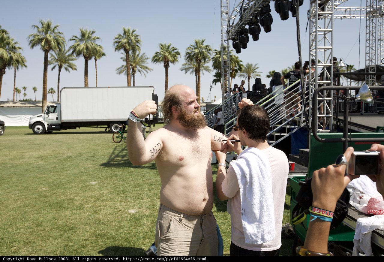 Coachella 2008: Tim Harrington Rocks the Stage Shirtless