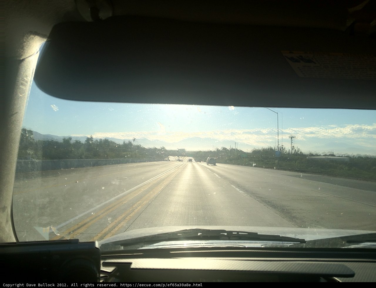 Driving down the California freeway