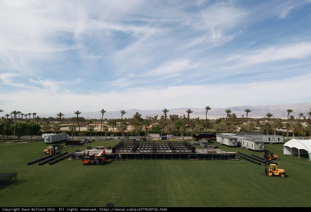 Tractor on Coachella Main Stage Field