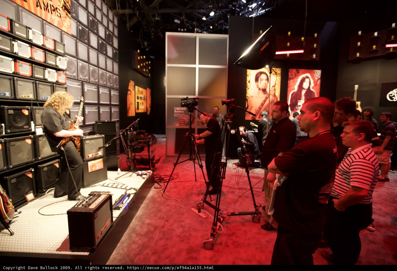 Dave Navarro and Michael White at the 2009 NAMM Guitar Display