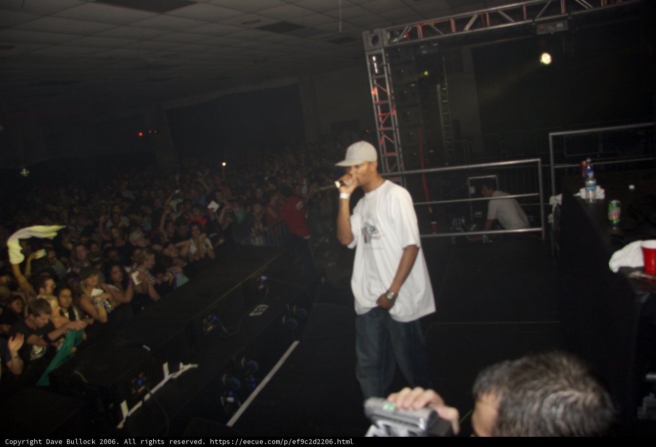 Man on stage at rock concert