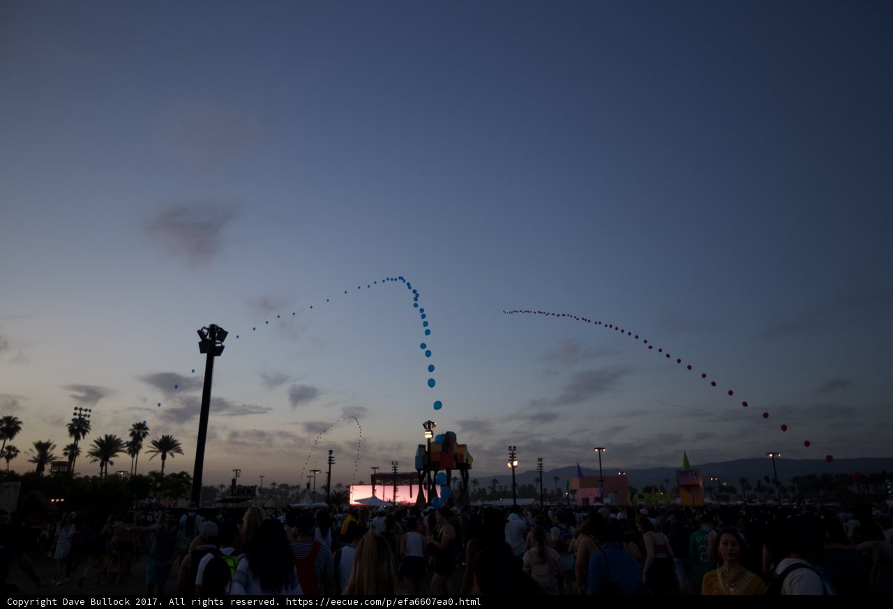 Balloon-filled Skies at Coachella Concert