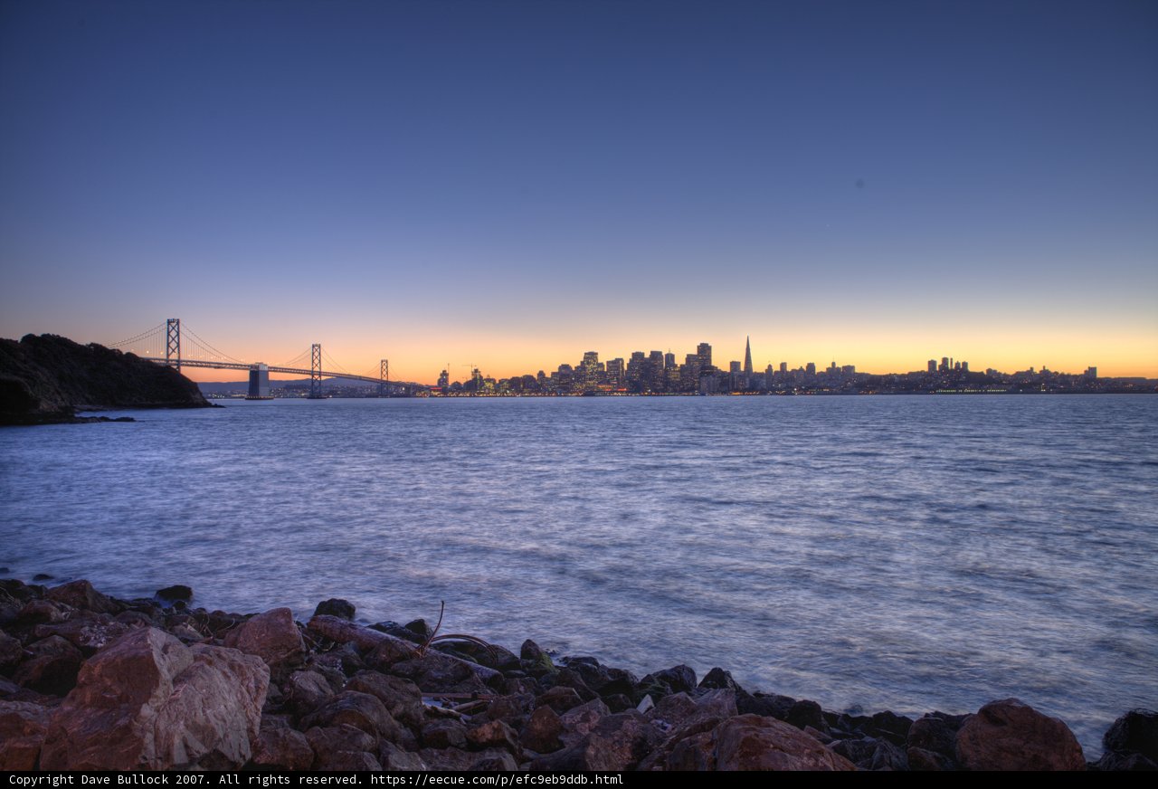 Sunset Over San Francisco Bay Bridge