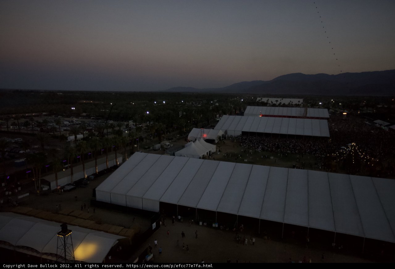 Dusk settles over Coachella festival grounds