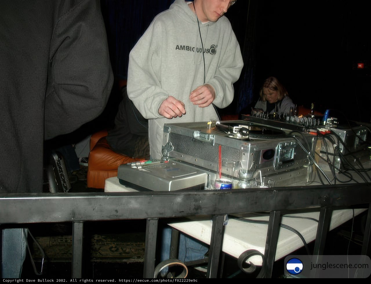 DJing in a Grey Hoodie