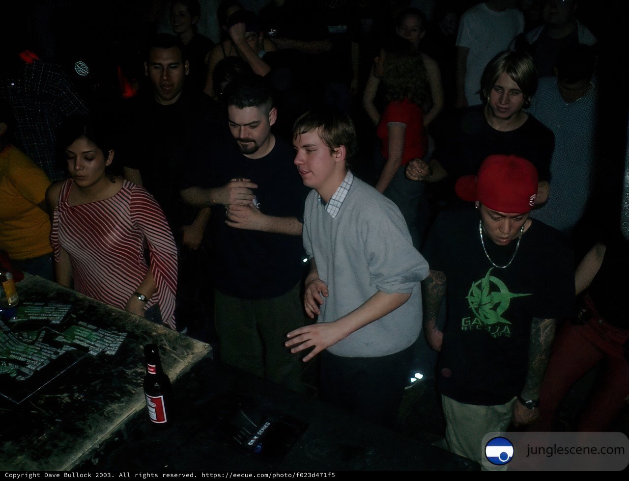 Nightclub DJ Encourages a Crowded Dance Floor