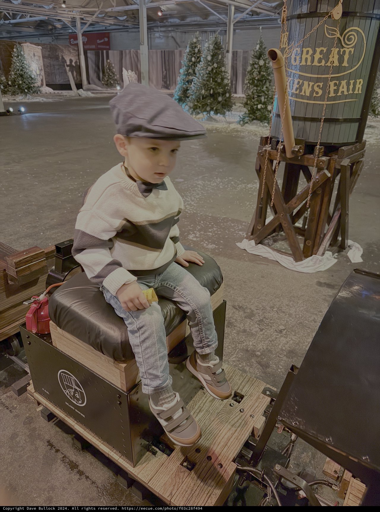 Young Boy at Holiday Market Display