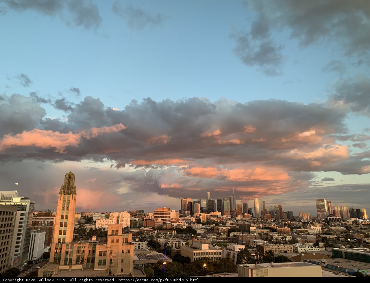 Los Angeles Skyline Painted in Sunset Colors