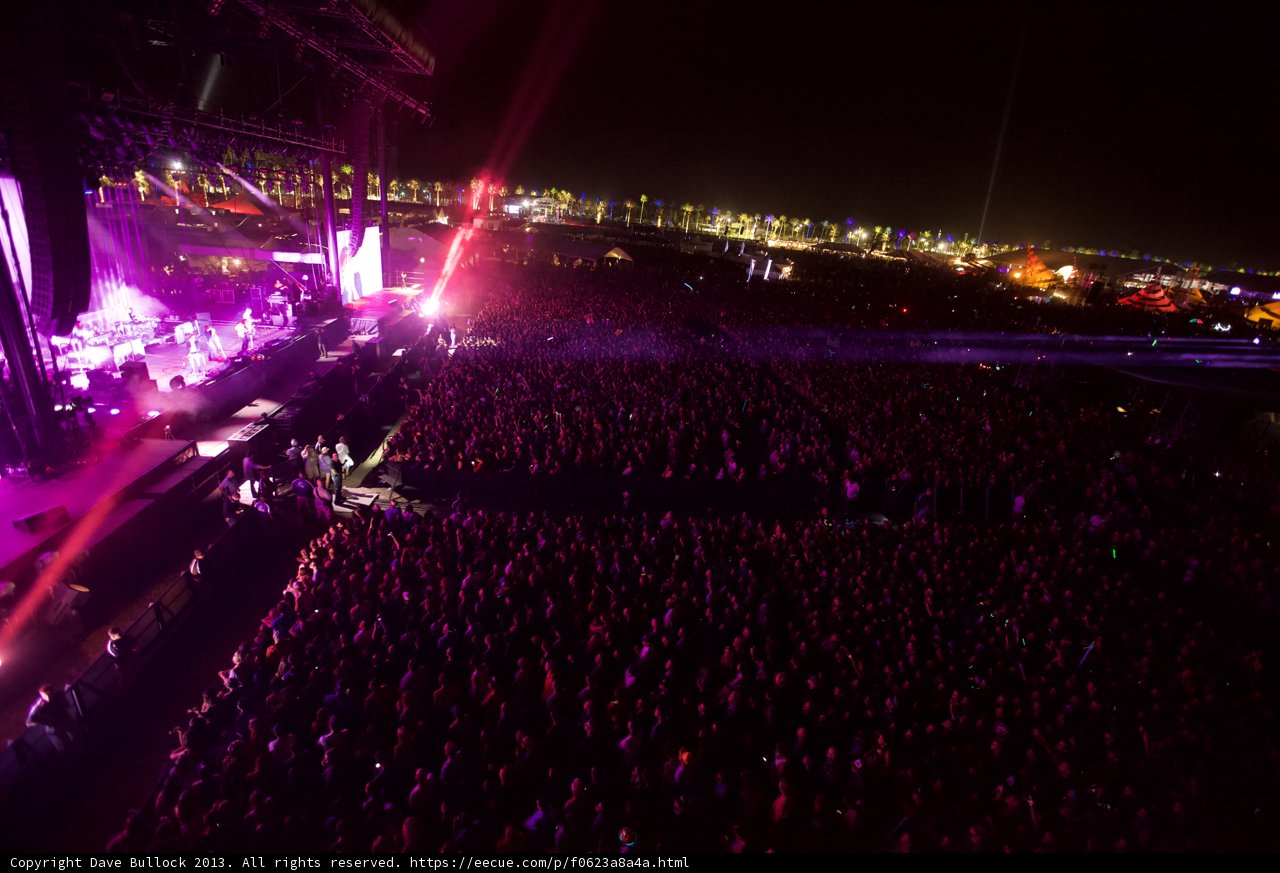 Night-time Performance at Coachella Rock Concert