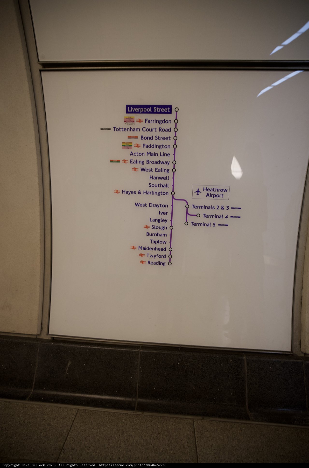 Elizabeth Line Railway Map at Station
