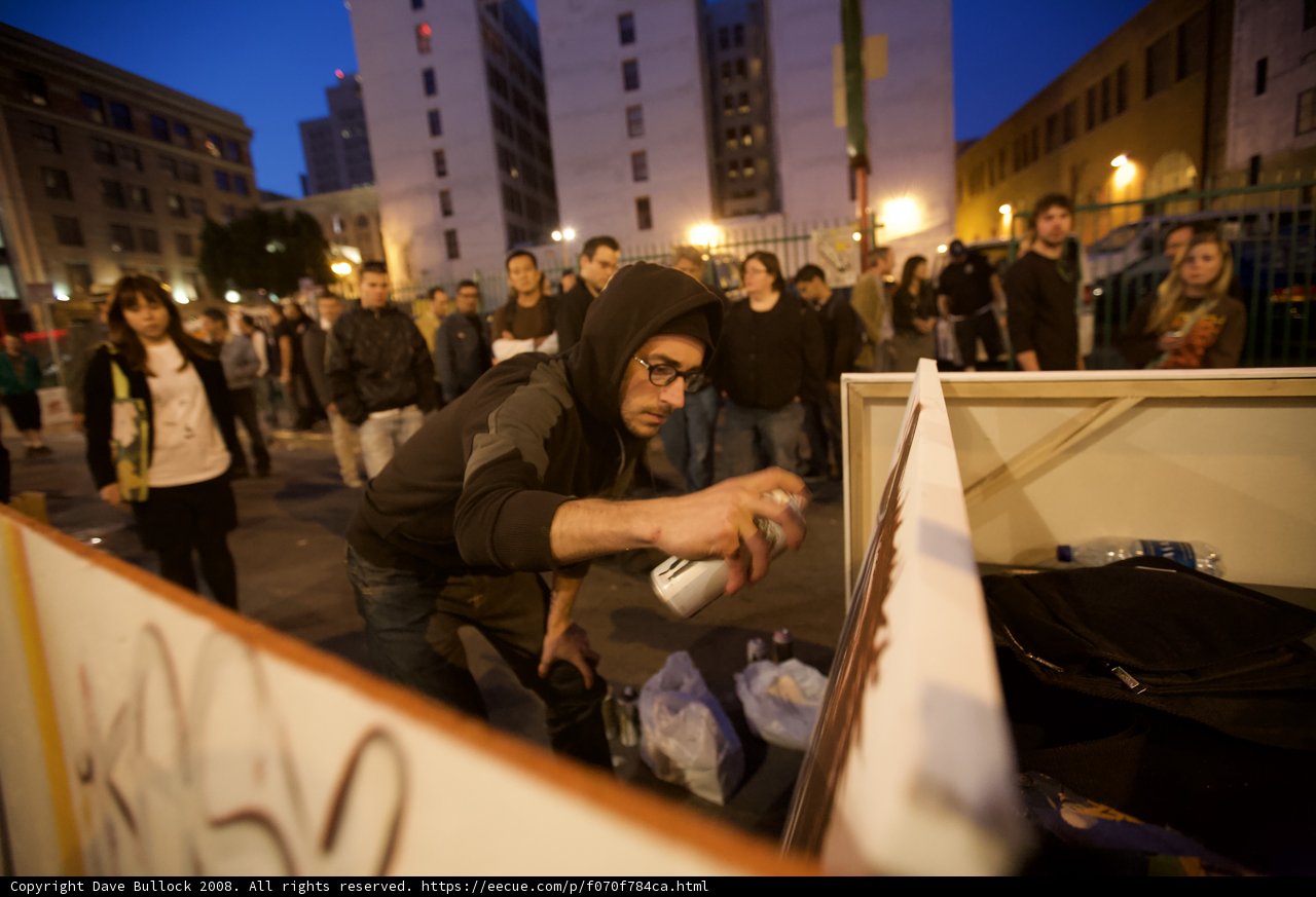 Graffiti Artist Takes on the Crowd