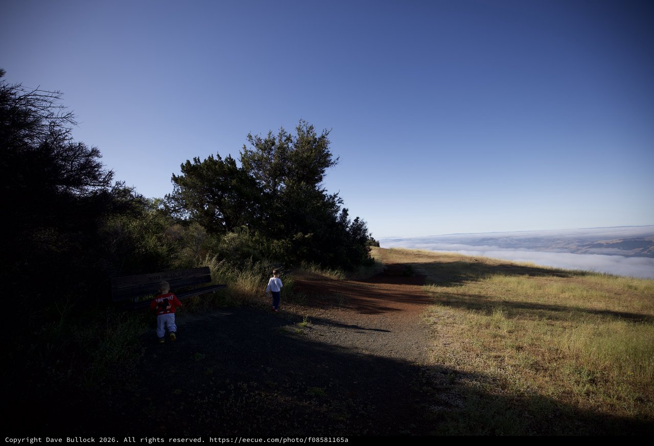 Children Explore Trail Above the Clouds at Mt. Diablo