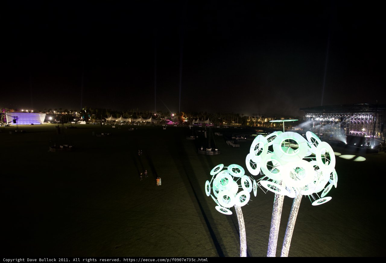 Green Tapestry: Illuminated Sculpture in the Night Sky