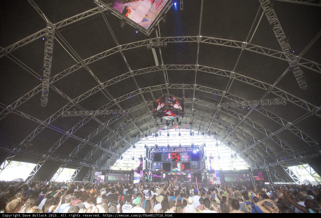 Stage Lights Up Coachella Night Sky