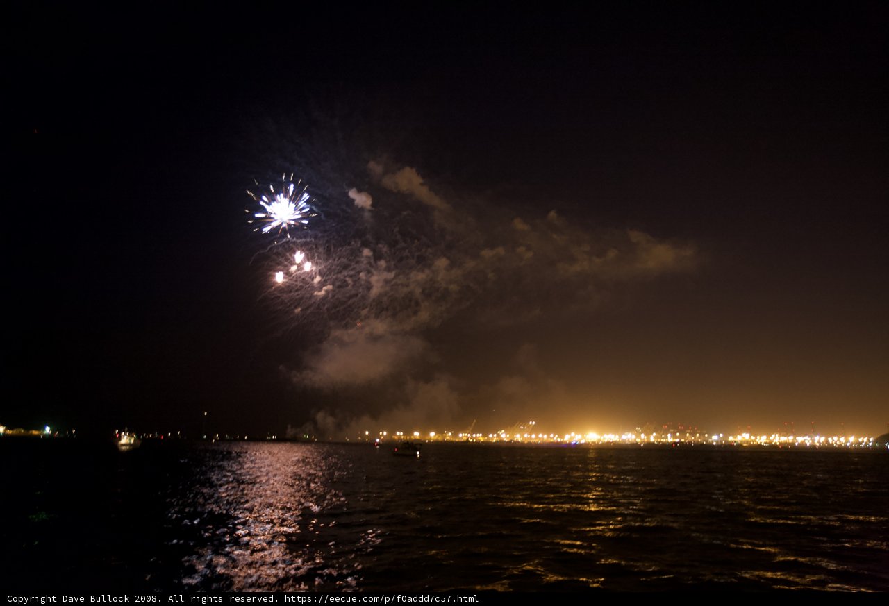 Sparkling Fireworks on the Water