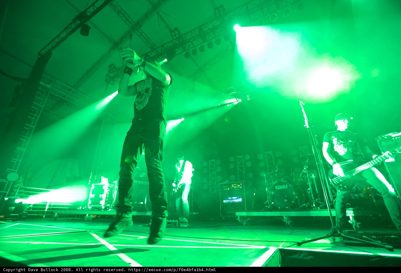 Green Spotlight on an Entertainer at Coachella 2008