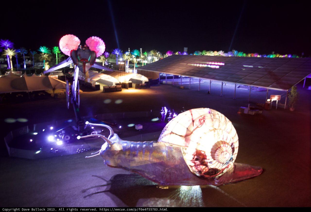 Illuminated Snail at Night