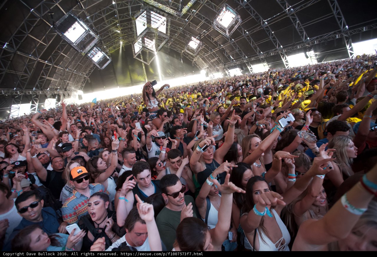 Concert Crowd at Coachella Music Festival