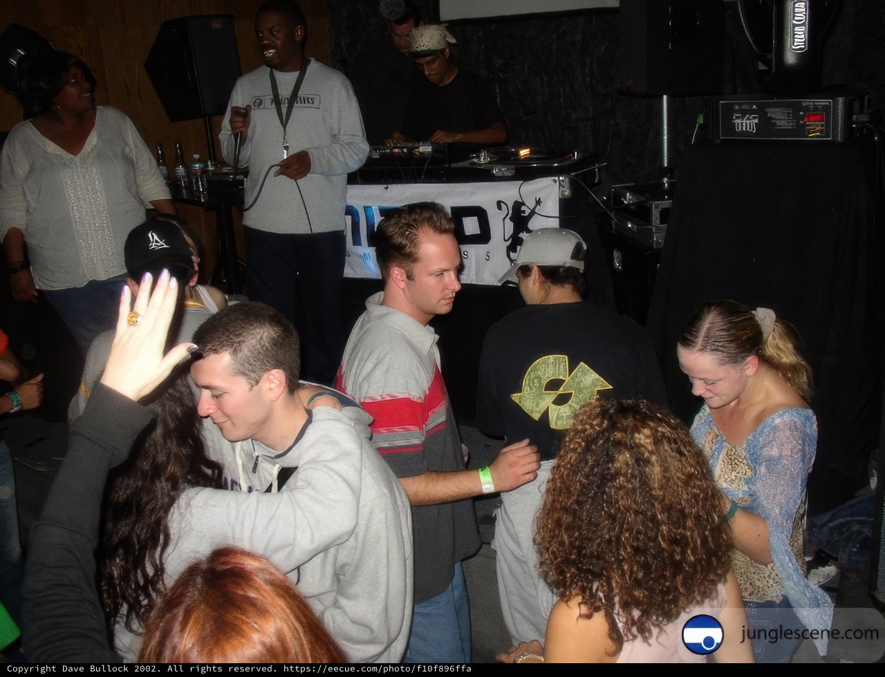 Bluebeat Party Crowd with DJ and Speakers