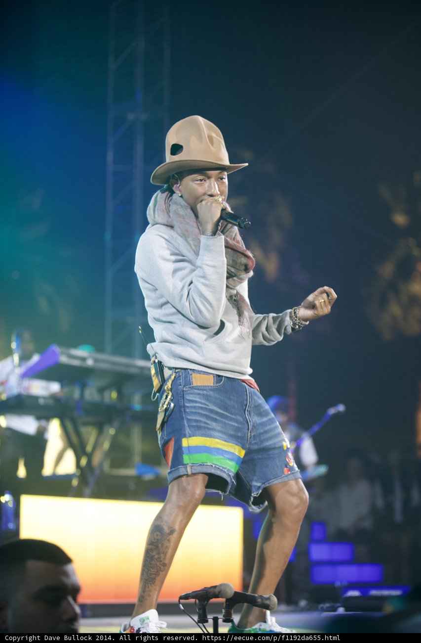 Pharrell Williams Rocks Coachella Stage in Fedora and Shorts