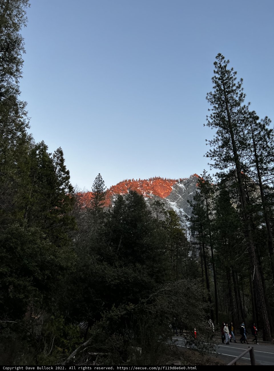 Sunset over Yosemite Mountains