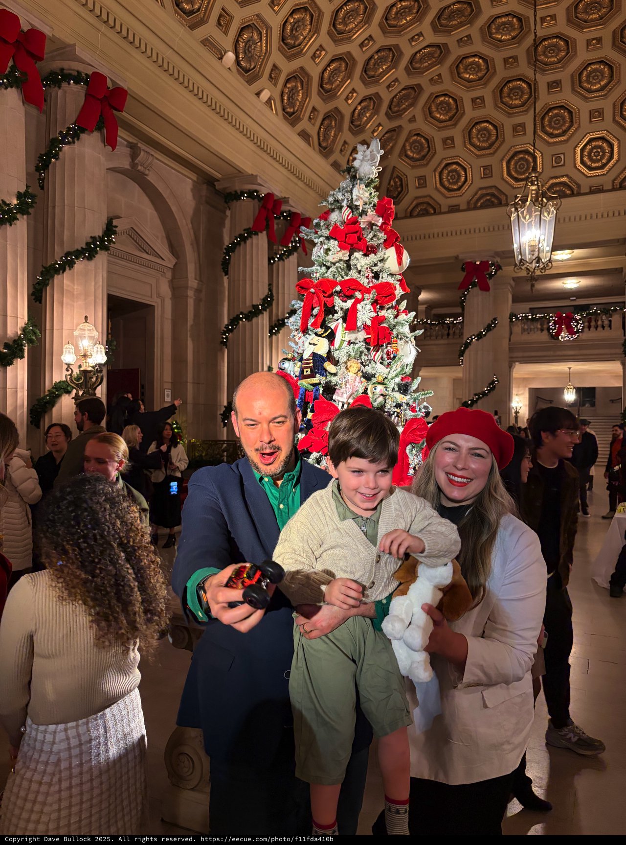 Family Christmas Portrait at Grand Historic Building