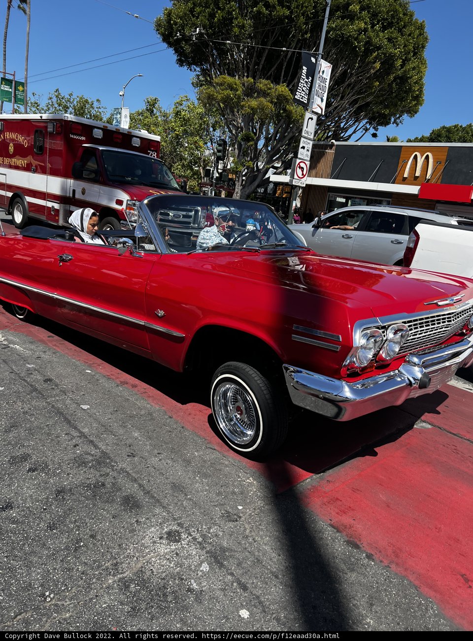 Bold Red Car Parked in San Francisco