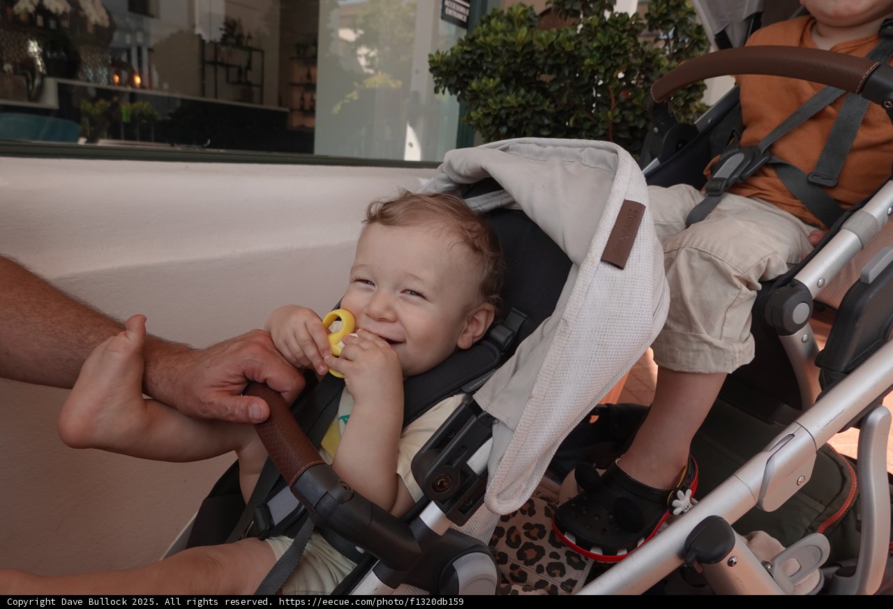 Joyful Moments on a Sunny Stroll