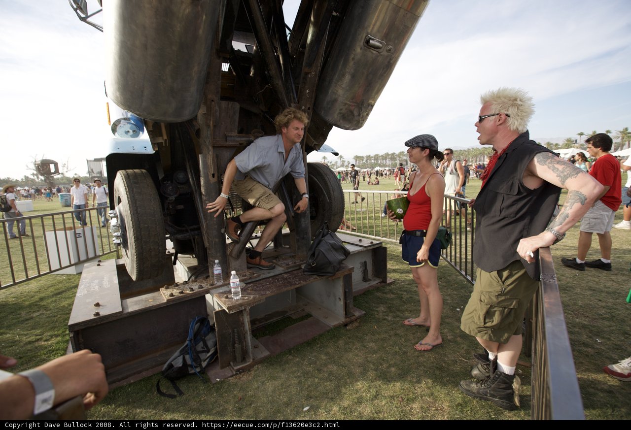 Man Standing on Large Machine at Coachella