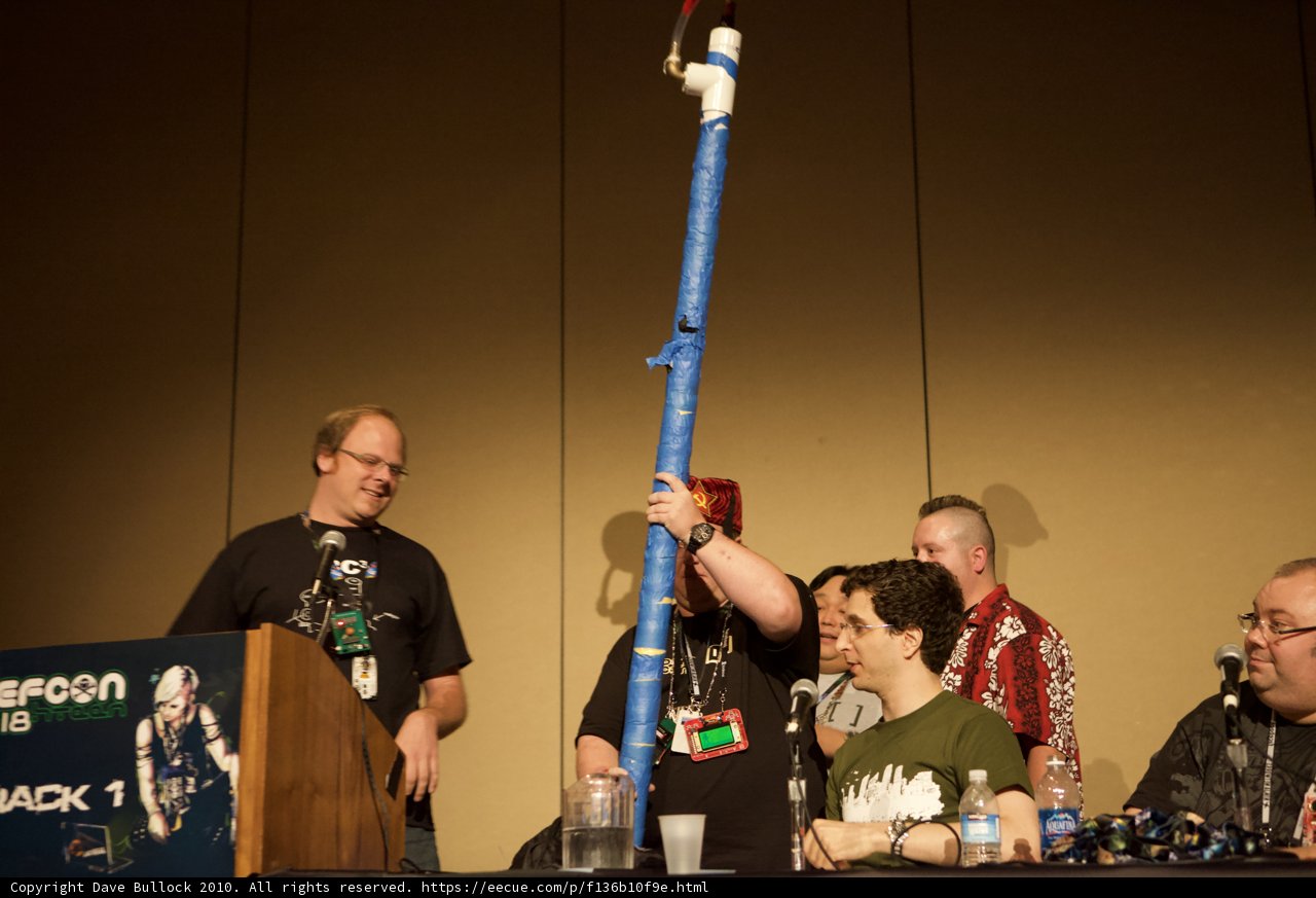 Group Discussion around Large Blue Pipe