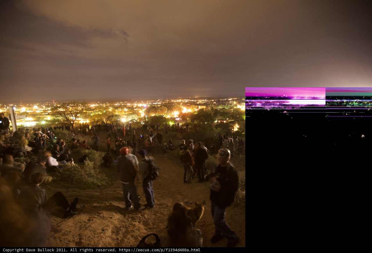 Night Crowd Gathers on Hilltop During Santa Fe Fiesta