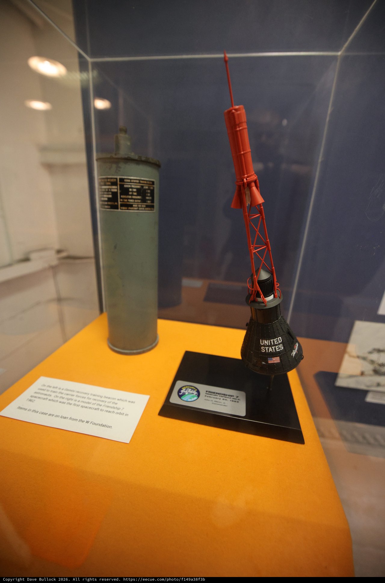 Mercury Capsule Model and Launch Tower Display