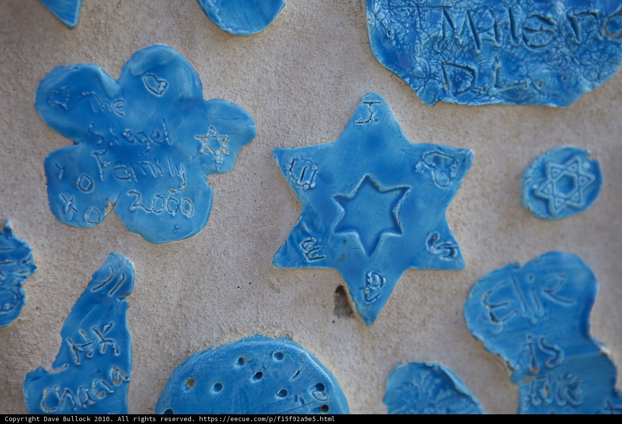 Blue Ceramic Ornaments with Personalized Names and Symbols