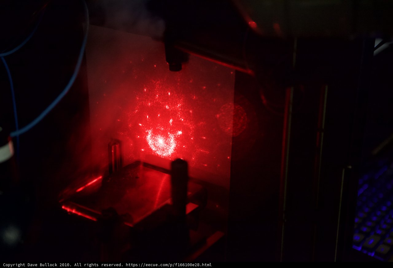 Red Laser Light Through Machine