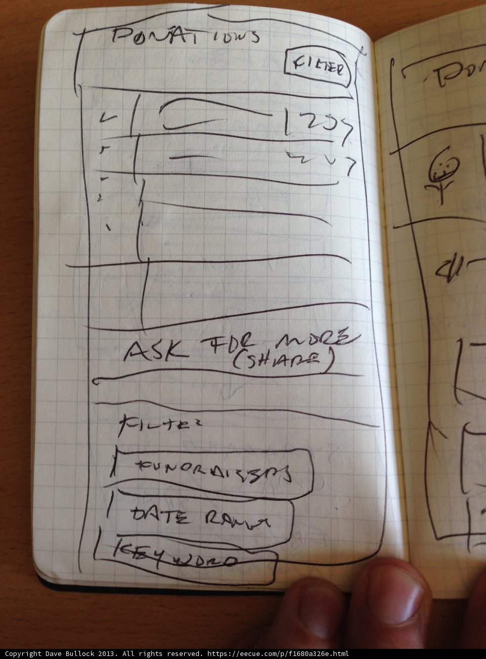 Hand Sketch in Notebook