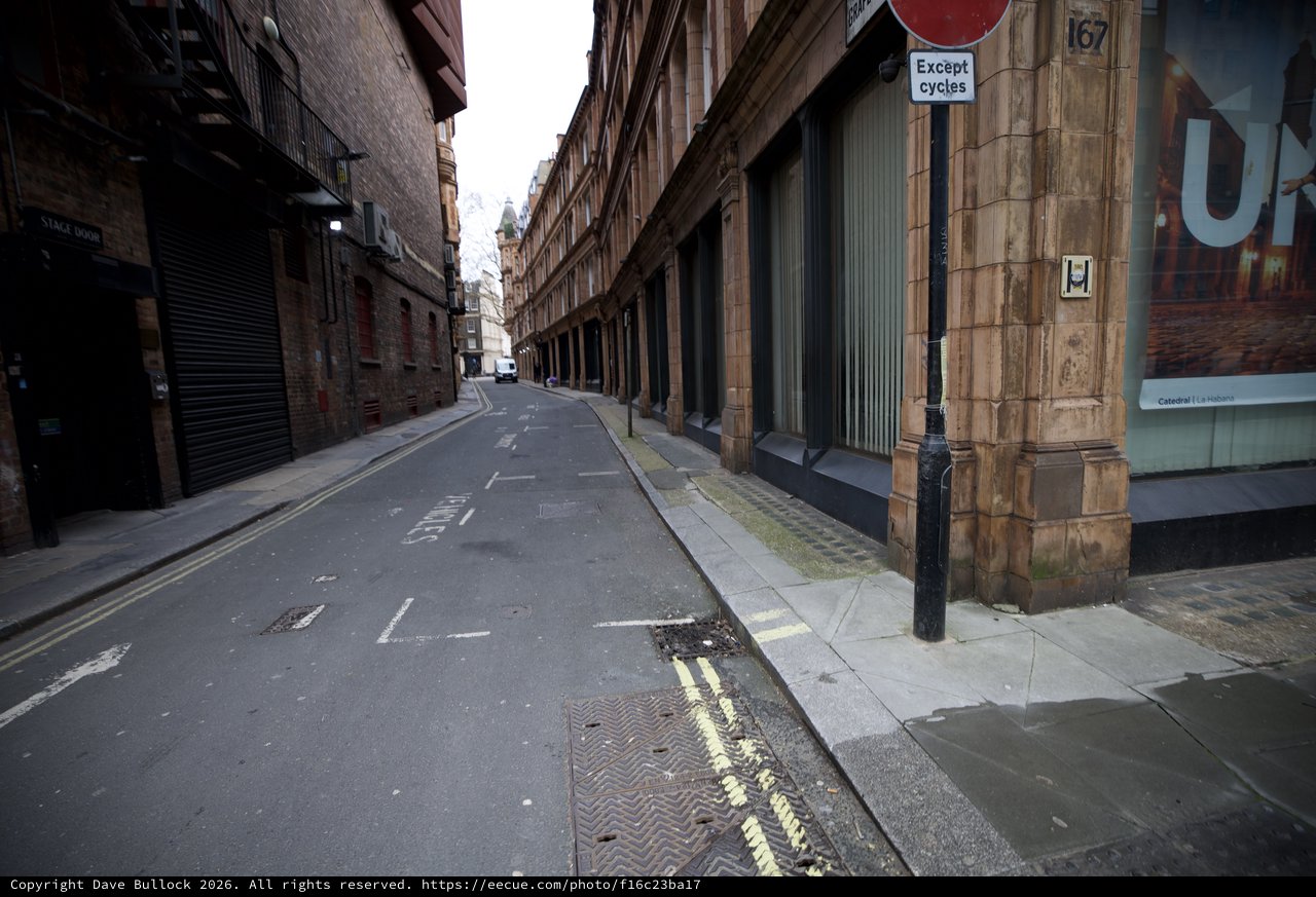 Empty Urban Street in Historic Glasgow District