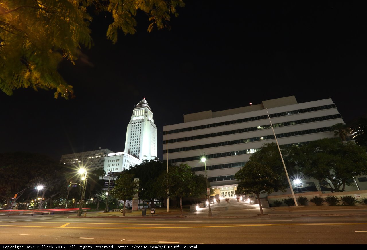 Illuminated City Hall Building at Night