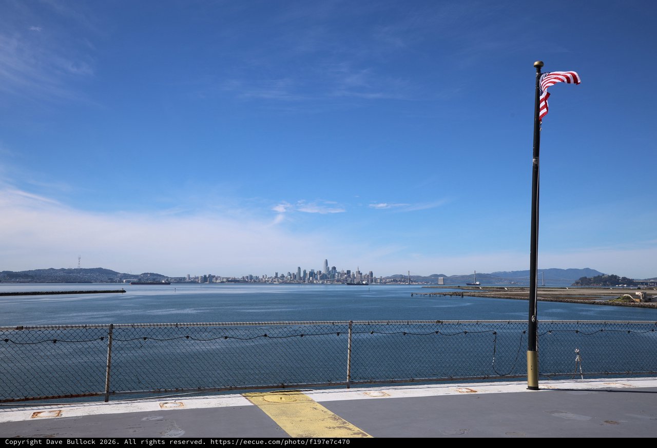 San Francisco Skyline View from USS Hornet Deck