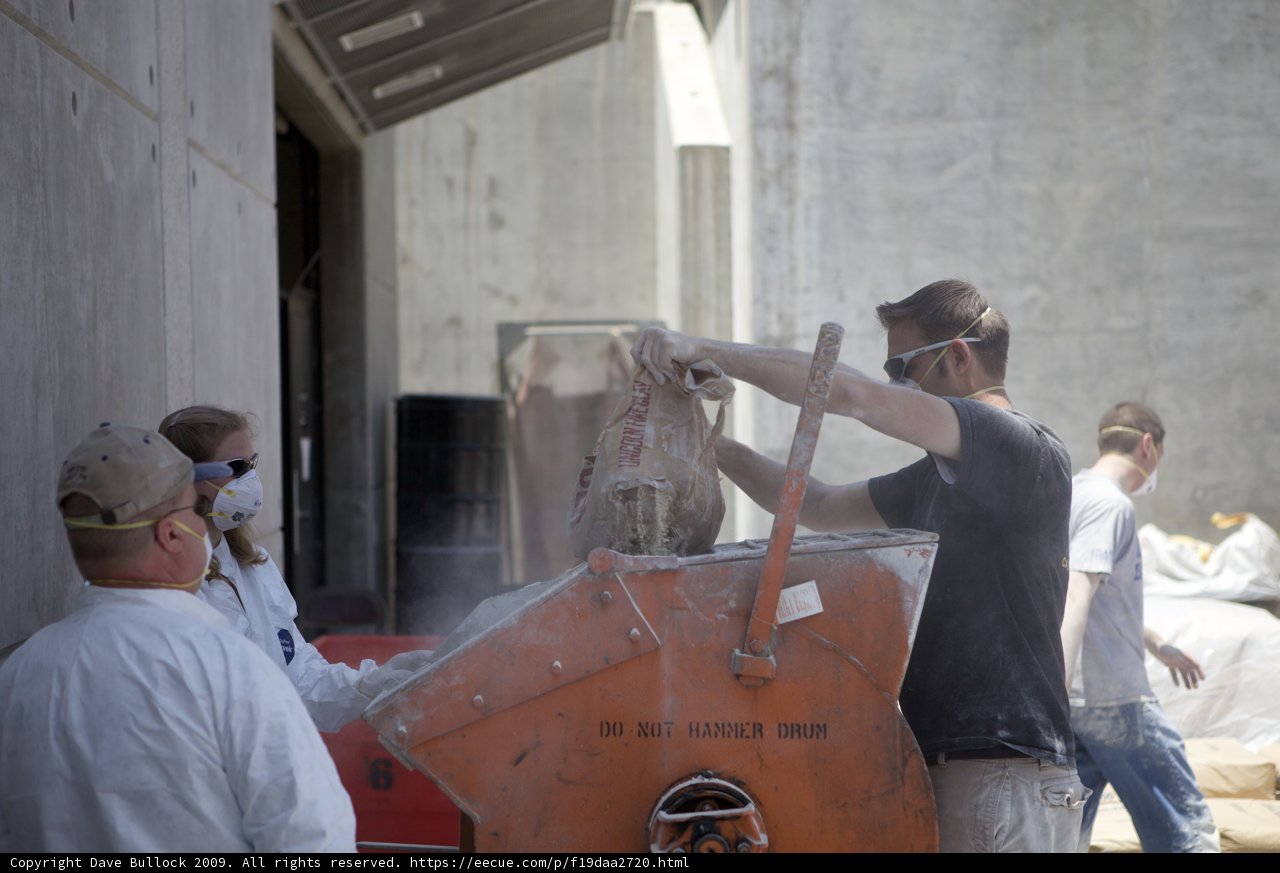 Pouring Cement into the Machine