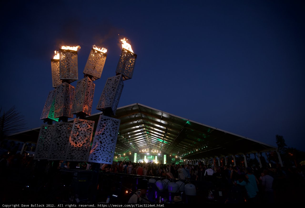 Spectacular Fireworks Light Up the Night Sky during Coachella 2012