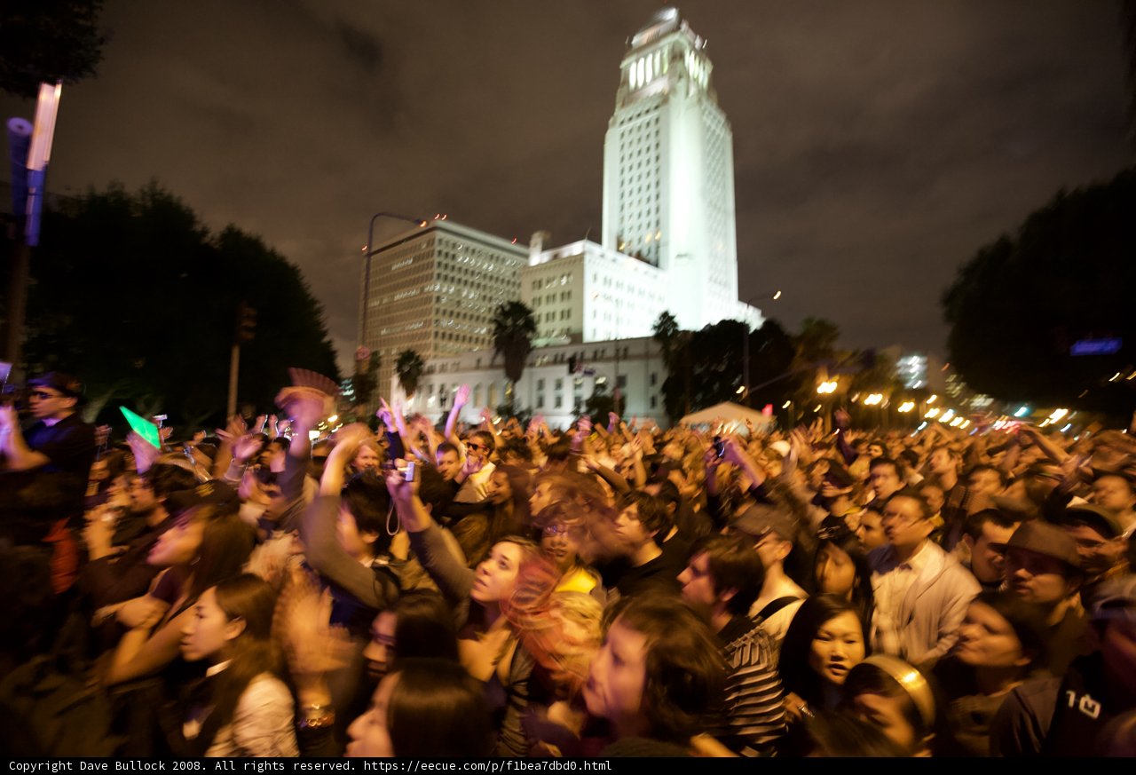 Nighttime Metropolis Crowd